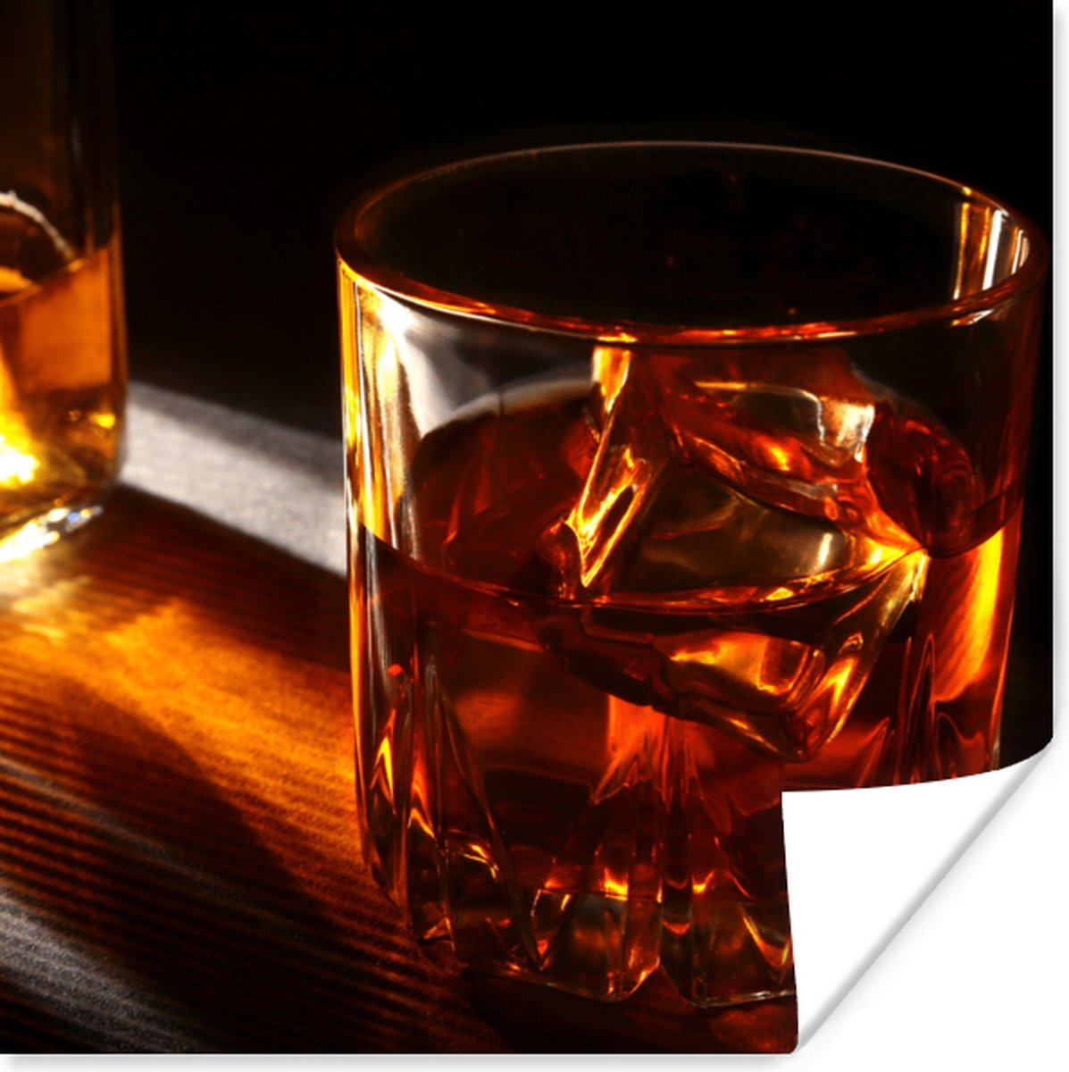 Poster Glazen - Whiskey - Drank - 75x75 cm