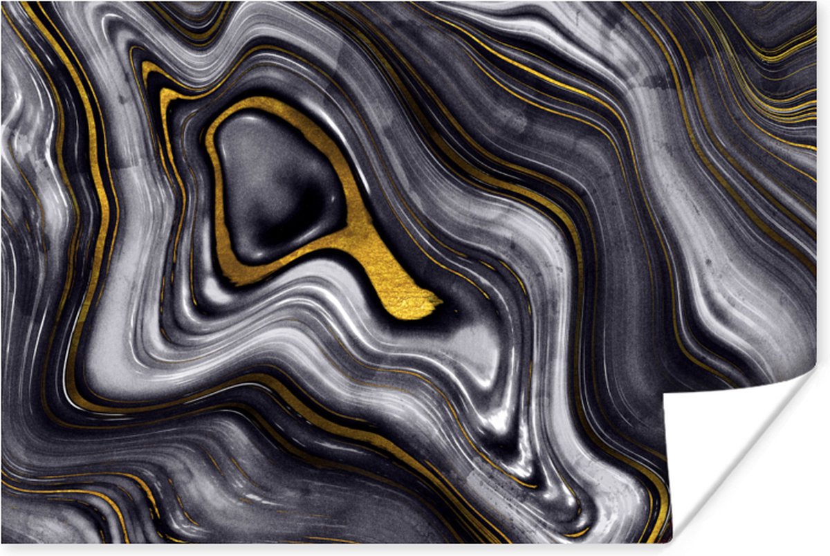 Poster Stenen - Agaat - Geode - Marmer - 90x60 cm