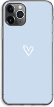 Case Company® - Hoesje geschikt voor iPhone 11 Pro Max hoesje - Klein Hart Blauw - Soft Cover Telefoonhoesje - Bescherming aan alle Kanten en Schermrand