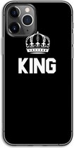 Case Company® - Hoesje geschikt voor iPhone 11 Pro hoesje - King zwart - Soft Cover Telefoonhoesje - Bescherming aan alle Kanten en Schermrand
