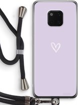 Case Company® - Hoesje met koord geschikt voor Huawei Mate 20 Pro hoesje met Koord - Klein hartje paars - Telefoonhoesje met Zwart Koord - Bescherming aan alle Kanten en Over de Schermrand