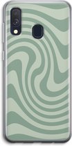 Case Company® - Hoesje geschikt voor Samsung Galaxy A40 hoesje - Swirl Groen - Soft Cover Telefoonhoesje - Bescherming aan alle Kanten en Schermrand