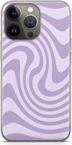 Case Company® - Hoesje geschikt voor iPhone 13 Pro hoesje - Swirl Paars - Soft Cover Telefoonhoesje - Bescherming aan alle Kanten en Schermrand