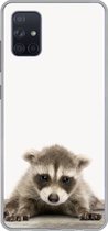 Geschikt voor Samsung Galaxy A71 hoesje - Wasbeer - Dieren - Kinderen - Jongens - Meisjes - Siliconen Telefoonhoesje