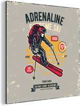 Décoration murale Métal - Aluminium Peinture Industrielle - Ski - Sport - Vintage - 50x50 cm - Dibond - Photo sur aluminium - Décoration murale industrielle - Pour le salon / chambre