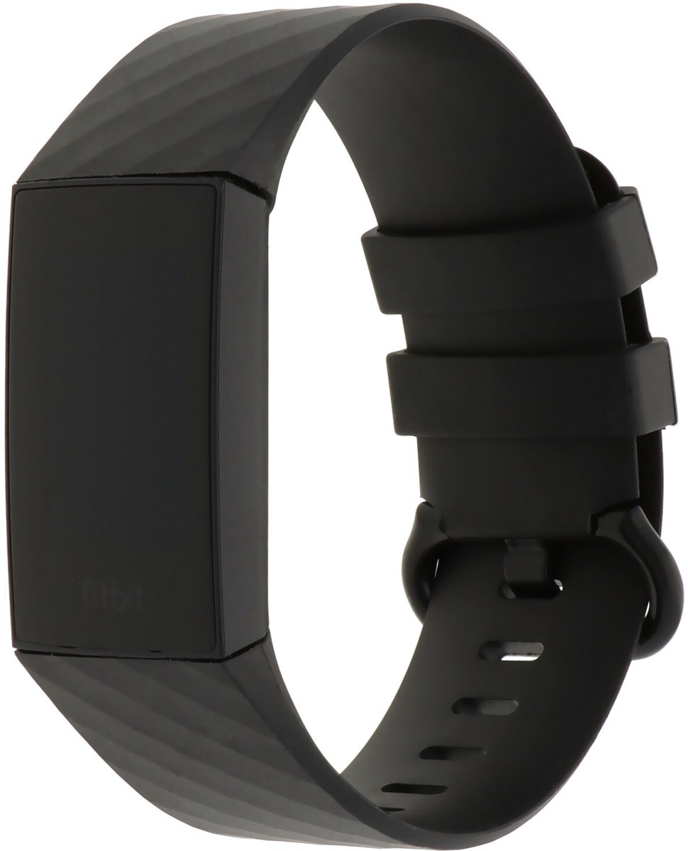 123Watches.nl Fitbit charge 3 sport wafel band - zwart - ML