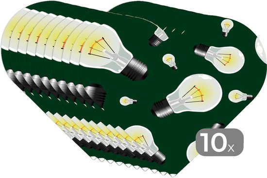 Dessous de verre - Napperons - Napperons coeur - Lampes - Motifs - Lumière - 10 pièces