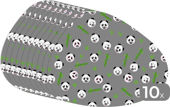 Set de table bio - Napperons de table bio - Sets de table - Panda - Bamboe - Design - 10 pièces
