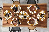 Set de table bio - Napperons bio - Sous-verres - Chameau - Bois - Motifs - 8 pièces