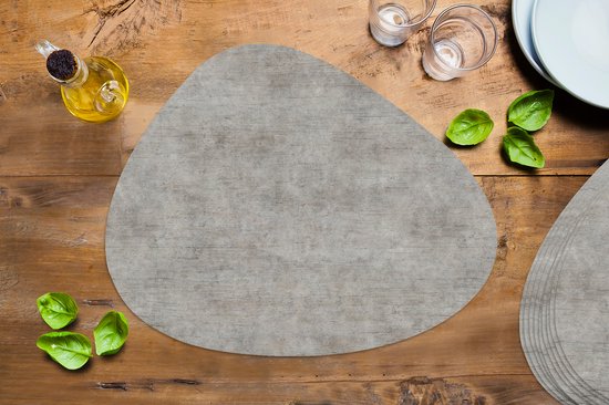 Set de table bio - Napperons bio - Sets de table - Imprimé béton - Ancien - Grijs - Motifs - 10 pièces