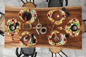 Placemat organisch - Placemats organic - Onderleggers - Kawaii - Patronen - Groente - Fruit - 6 stuks