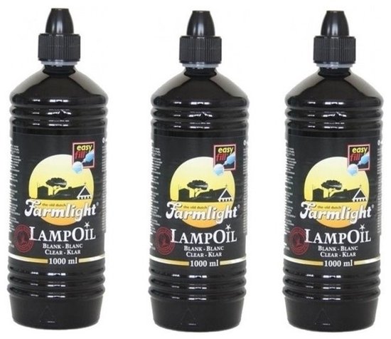 3x huile pour lampe / huile pour torche -1 litre - avec briquet gratuit
