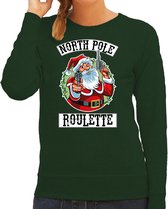 Foute Kerstsweater / kersttrui Northpole roulette groen voor dames - Kerstkleding / Christmas outfit XL