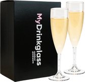 MyDrinkglass Champagneglazen Givet | Champagneglazen Plastic | 2 Stuks | Camping Glazen | Zero Waste | Herbruikbaar | Onbreekbaar Champagneglas | 190 ml |