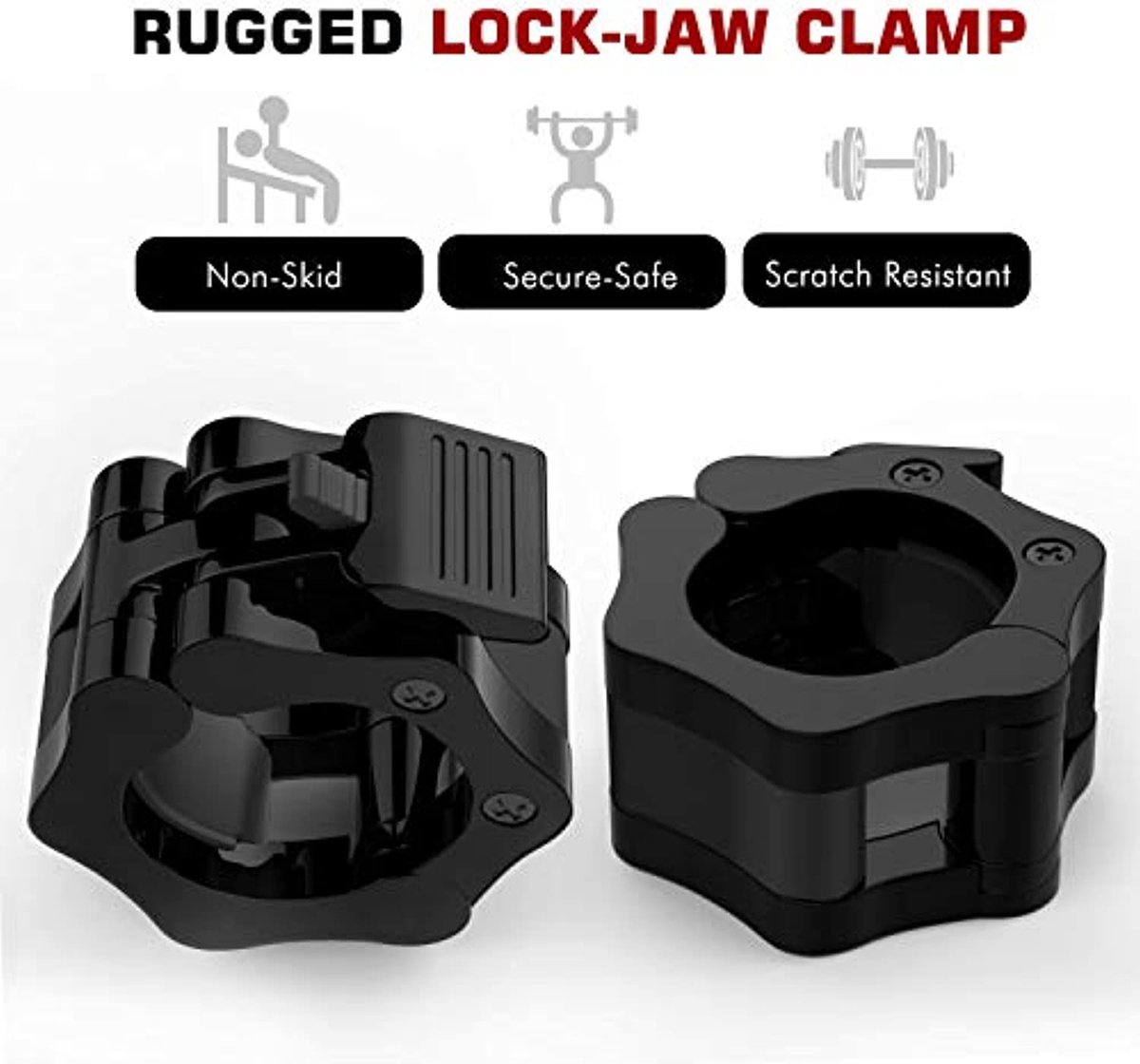 WARM BODY COLD MIND Renforcé Clips Barre Olympique - Stop Disque 50mm - pour Haltérophilie Fitness Gym Accessoires Musculation, Barbell Clamps, Pince Barre (Violet