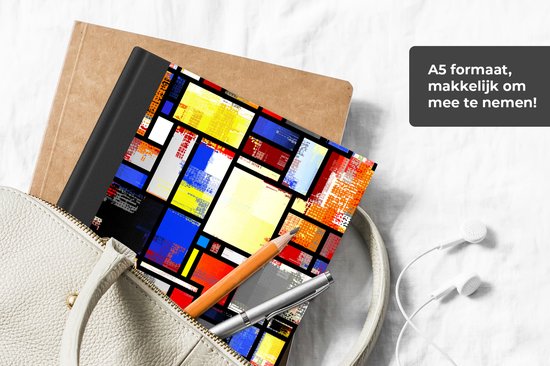 Carnet - Carnet d'écriture - Arc-en-ciel - Mondrian - Patrons - Carnet - Format A5 - Bloc-notes