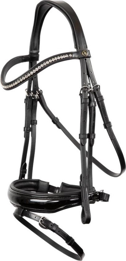 Hoofdstel Ipswitch Black/White - Cob | Wit | Hoofdstel paard Hoofdstel Ipswitch Black/White - Cob | Wit | Hoofdstel paard