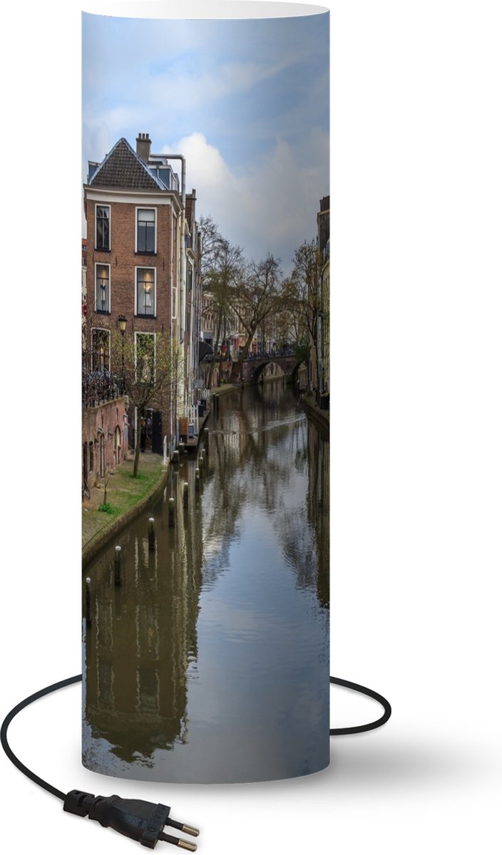 Lamp - Nachtlampje - Tafellamp slaapkamer - Architectuur - Utrecht - Gracht - 60 cm hoog - Ø19.1 cm - Inclusief LED lamp
