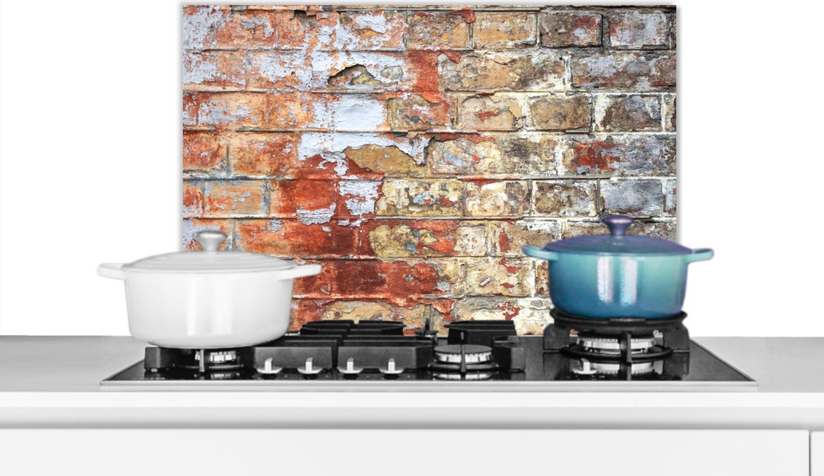 Spatscherm - Muren - Verf - Baksteen - Koken - Spatwand - 60x40 cm
