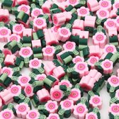 Perles en Argile - Perles en polymère - Fleurs - Rose - 12x8mm - 100 pièces