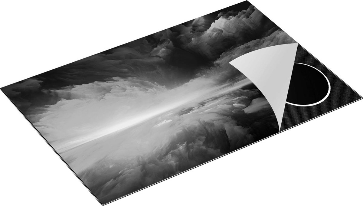 Chefcare Inductie Beschermer Abstracte Kunst - Dromenland - Zwart Wit - 83x51,5 cm - Afdekplaat Inductie - Kookplaat Beschermer - Inductie Mat