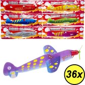 Decopatent® Uitdeelcadeaus 36 STUKS Foam Dinosaurus Vliegtuigen - Traktatie Uitdeelcadeautjes voor kinderen - Speelgoed Traktaties