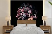 Behang - Fotobehang Bloesem - Vrouw - Roze - Bloemen - Luxe - Breedte 240 cm x hoogte 240 cm