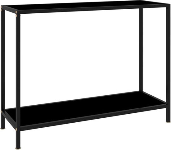 vidaXL Table murale 100x35x75 cm Verre trempé Noir - Table murale - Tables murales - Table d'appoint - Tables d'appoint