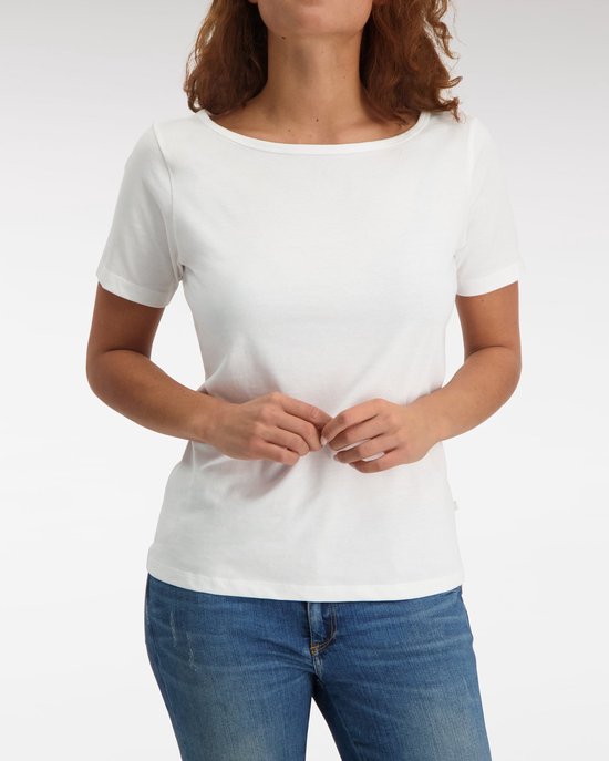 Claesen's® - Dames Loose Fit Boat Neck T shirt SS - 100% Katoen