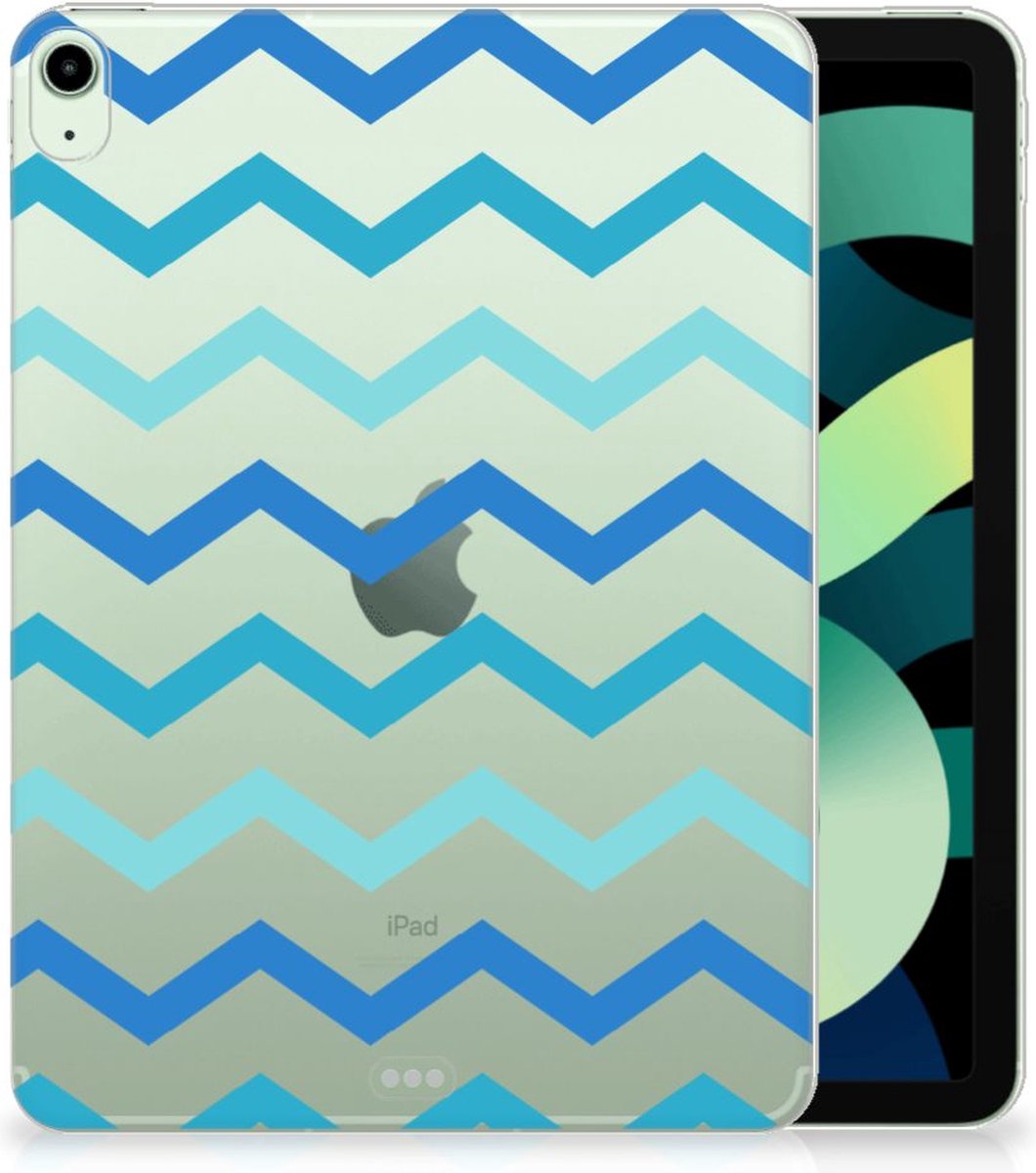 Back Cover voor iPad Air (2020/2022) 10.9 inch Hippe Hoes Zigzag Blauw