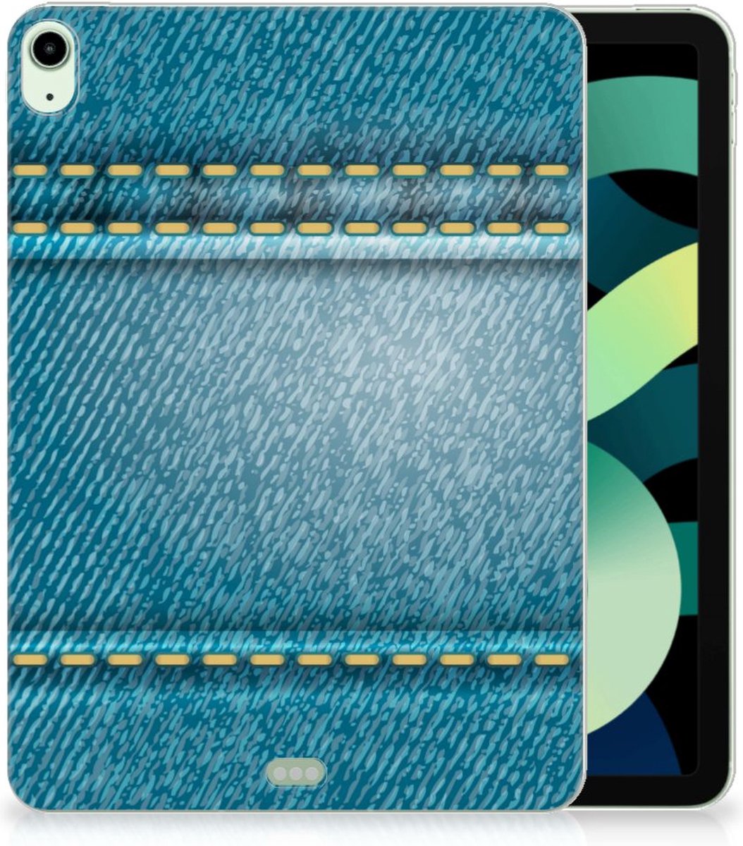 iPad Air (2020/2022) 10.9 inch Leuke Siliconen Hoes Jeans