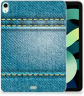 Tablet Hoes iPad Air (2020/2022) 10.9 inch Siliconen Back Cover Design Jeans met transparant zijkanten