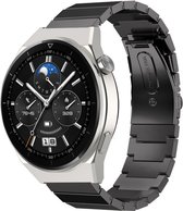 Strap-it Luxe metalen bandje - geschikt voor Huawei Watch GT / GT 2 / GT 3 / GT 3 Pro 46mm / GT 4 46mm / GT 2 Pro / GT Runner / Watch 3 - Pro / Watch 4 (Pro) / Watch Ultimate - zwart