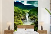 Behang - Fotobehang Waterval - Bergen - Jungle - Breedte 180 cm x hoogte 280 cm