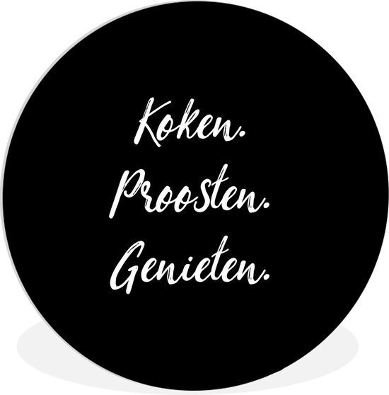 Cercle mural - Cercle mural à l'intérieur - Citations - Proverbes - Cuisine. Pain grillé. Apprécier. - Nourriture - ⌀ 140 cm - Décoration murale - Peintures Ronds