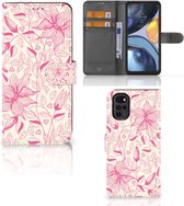 Telefoon Hoesje Motorola Moto G22 Magnet Case Pink Flowers