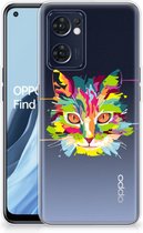 Mobiel Case OPPO Reno 7 5G | Find X5 Lite GSM Hoesje Doorzichtig Cat Color