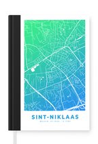 Notitieboek - Schrijfboek - Stadskaart - België - Sint-Niklaas - Blauw - Notitieboekje klein - A5 formaat - Schrijfblok - Plattegrond