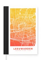 Notitieboek - Schrijfboek - Stadskaart - Leeuwarden - Geel - Oranje - Notitieboekje klein - A5 formaat - Schrijfblok - Plattegrond