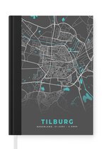 Notitieboek - Schrijfboek - Plattegrond - Tilburg - Grijs - Blauw - Notitieboekje klein - A5 formaat - Schrijfblok - Stadskaart