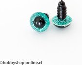 Veiligheidsogen sparkle 10 mm aqua 1 paar