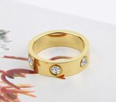 Soraro Ring Diamond | Goud | Ringen Vrouwen | 18mm | Ring Dames | Dames Cadeau | Moederdag | Moederdag Cadeau