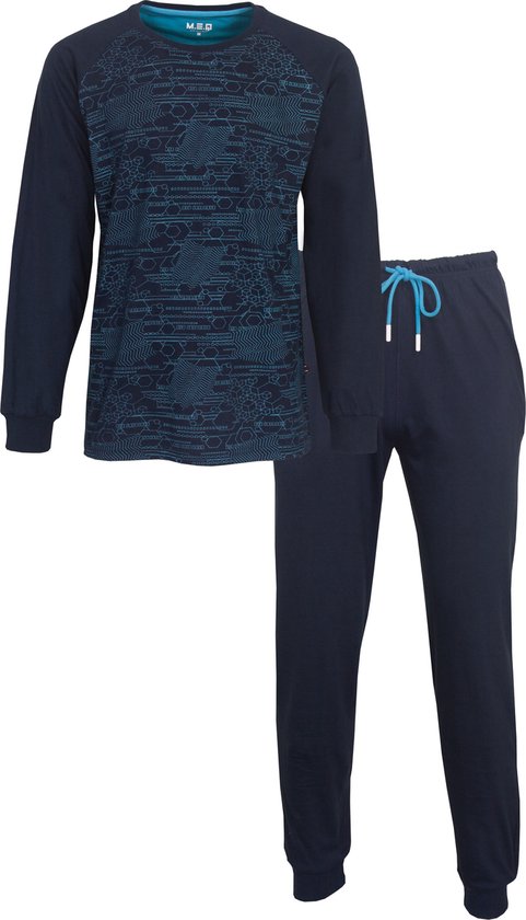 M.E.Q. - Heren Pyjama - Blauw - Maat XXL