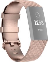 Mobigear Cross Siliconen Bandje voor Fitbit Charge 3 SE - Roségoud