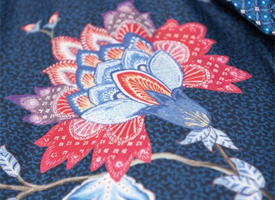Pip Studio Flower Festival dekbedovertrek - Lits-Jumeaux XL - 260x200/220 - Donker Blauw van Pip Studio — afbeelding 2