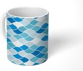 Mok - Koffiemok - Zwembad - Blauw - Patronen - Mokken - 350 ML - Beker - Koffiemokken - Theemok