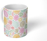 Mok - Koffiemok - Patroon - Pastel - Lente - Mokken - 350 ML - Beker - Koffiemokken - Theemok