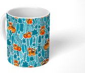 Mok - Koffiemok - Patronen - Tijgers - Jungle - Mokken - 350 ML - Beker - Koffiemokken - Theemok