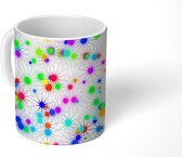 Mok - Koffiemok - Sterren - Regenboog - Patronen - Neon - Mokken - 350 ML - Beker - Koffiemokken - Theemok