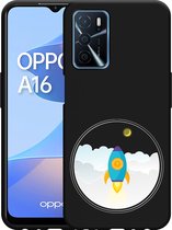 Oppo A16 / A16s Hoesje Zwart To the Moon - Designed by Cazy
